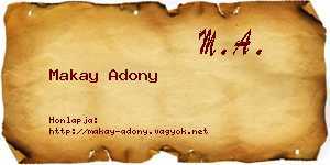 Makay Adony névjegykártya
